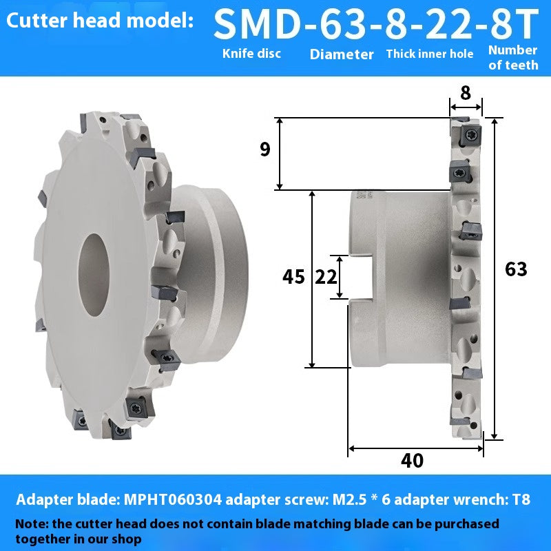 2079-CNC sleeve SMD side and face milling cutterhead CNC indexable chip SMC cutterhead T-slot grooving MPHT06 Shandong Denso Pricision Tools Co.,Ltd.